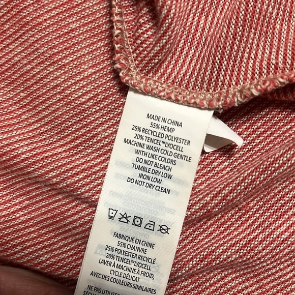 - Prana Red Striped Hemp One Pocket Shirt Dress - Picture 10 of 11